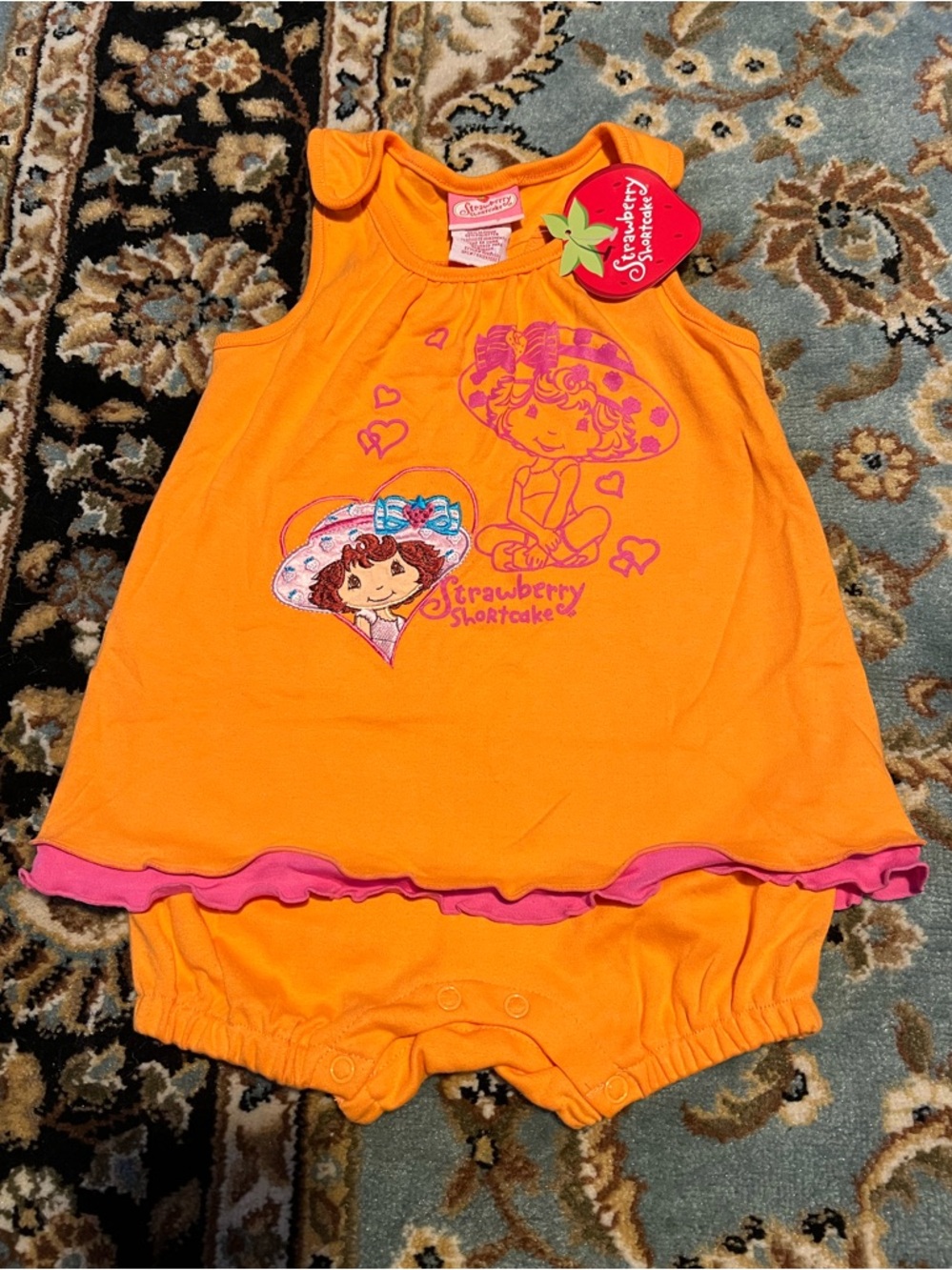 VTG NWT ‘07 Strawberry Shortcake Orange & Pink Romper 24m